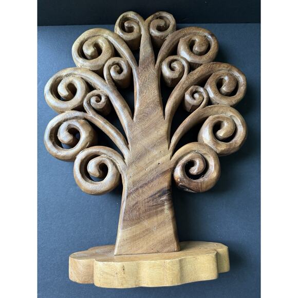 Handcarved Wood Sculpture Tree Of Life Mid Century Modern Artisan Modernist MCM - Picture 7 of 7